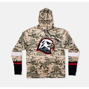 Portland Winterhawks Jersey Hoodie Camo Sweatshirt Pullover Men's 3XL NWOT